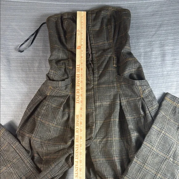 Urban Outfitters BDG Plaid Strapless Jumpsuit Women’s Small‎ Petite - Picture 2 of 6